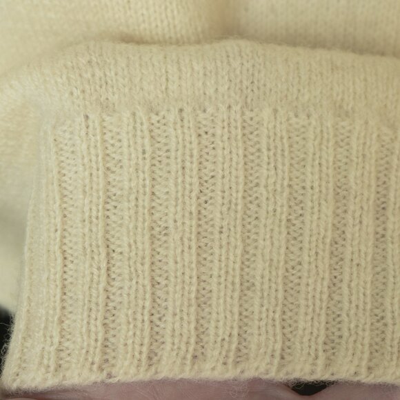 Vintage White Wool Sweater Scottish Fisherman Crew Neck Mariner Medium Knit - Picture 9 of 9